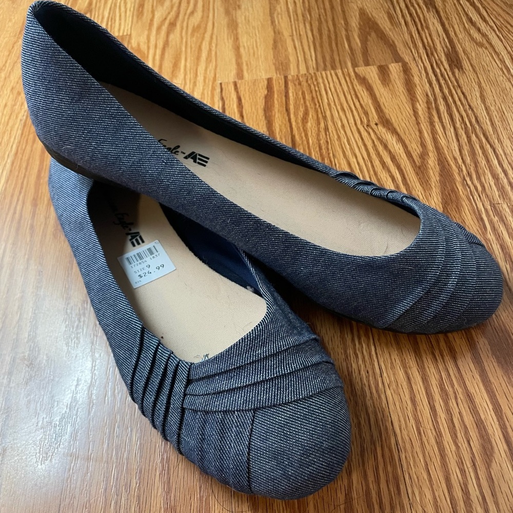 3 for $15 - Denim Ballet Flats - 9 - American Eagle